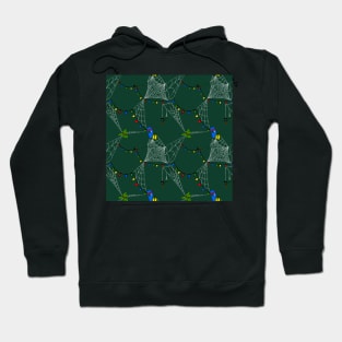 Christmas Lights Holiday Spiders Evergreen Hoodie